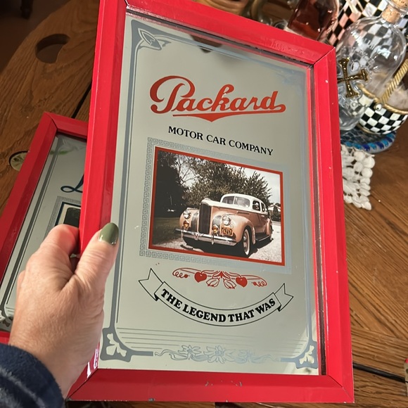 Vintage Mirrored Lincoln & Packard Motor Company Framed Car Ads - Picture 3 of 12